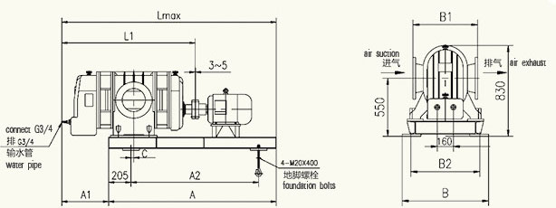 天然气增压机外形图（二叶）